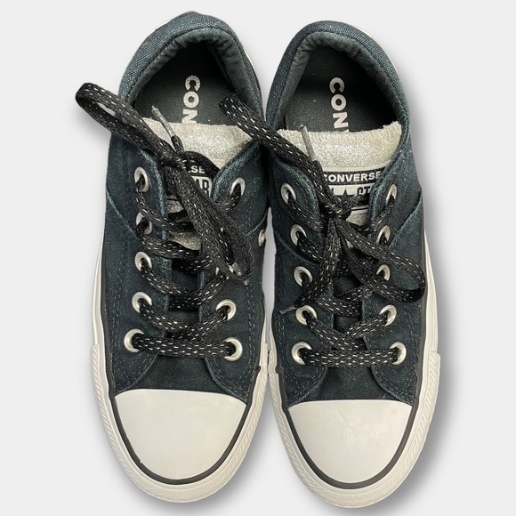Convers Silver Tongue Low Top All Star Black Size 6 - Picture 1 of 11